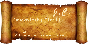 Javorniczky Cirill névjegykártya